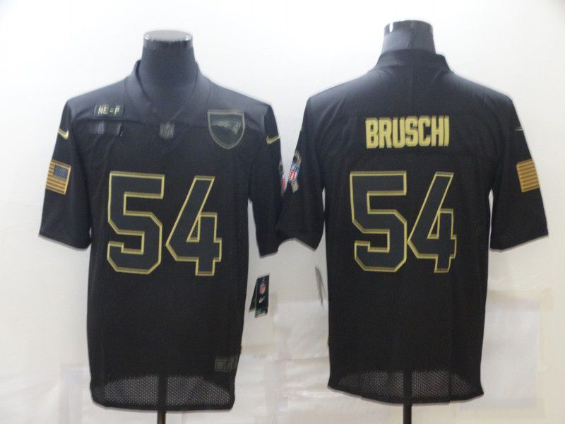 Men New England Patriots #54 Bruschi Black Nike Limited Vapor Untouchable NFL Jerseys